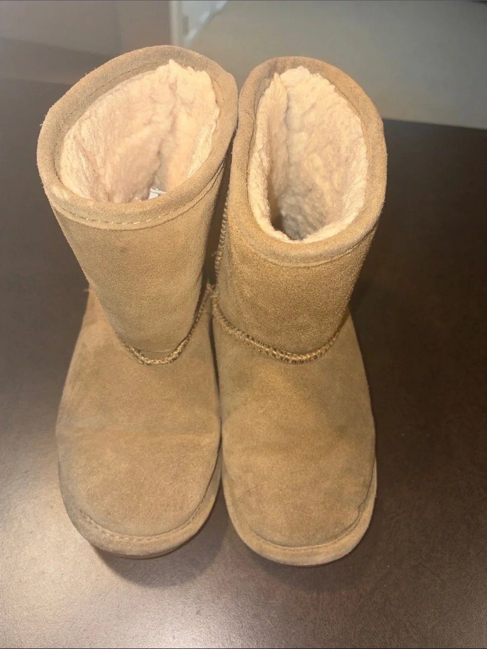 BearPaw Kids Chestnut Suede Shearling Boots